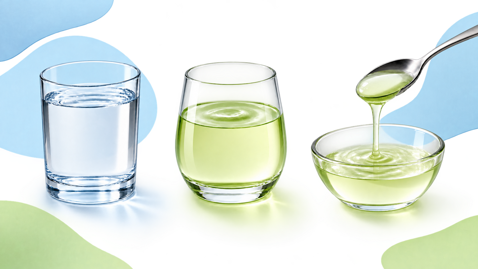 Ilustração editorial sobre bebidas e diferentes consistências